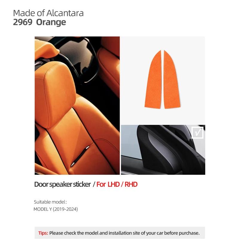 Betterhumz For Tesla 2018 Model 3 Highland Model Y Juniper 2025 Made of Alcantara Car Interior Door Speaker Decor Trim Stickers
