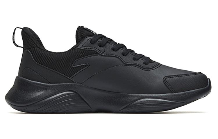 Men's Sneakers Anta Textile, Synthetic Leather Abrasion Resistant Low top Running Shoes Men's Black