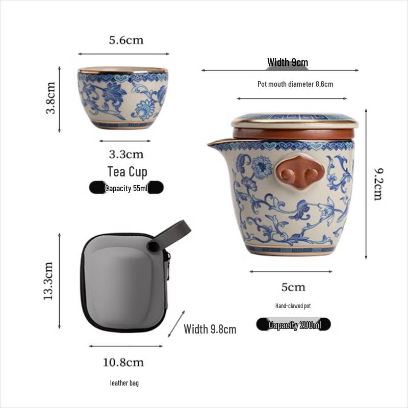 Taozhi Portable Ceramic Travel Tea Set