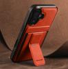 Luxury Business Magnetic Cards Solt Leather Phone Case for iPhone 17 Pro Max 16 Plus 15 14 13 12 11 Invisible Bracket Cover