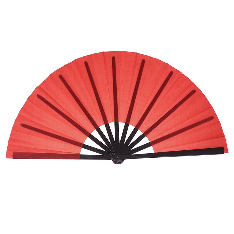 Chinese Martial Arts Kung Fu Fan Tai Chi Dance Fan Plastic Stage Performance Folding Fan Solid Color Fan Photo Prop