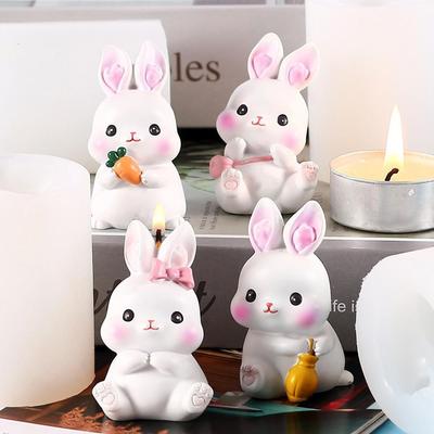 3D Niedliches Kaninchen Silikonform Häschen Modell Schokolade Dessert Küche Backen Kuchenform Ostern Fondant Kuchen Dekorierwerkzeuge