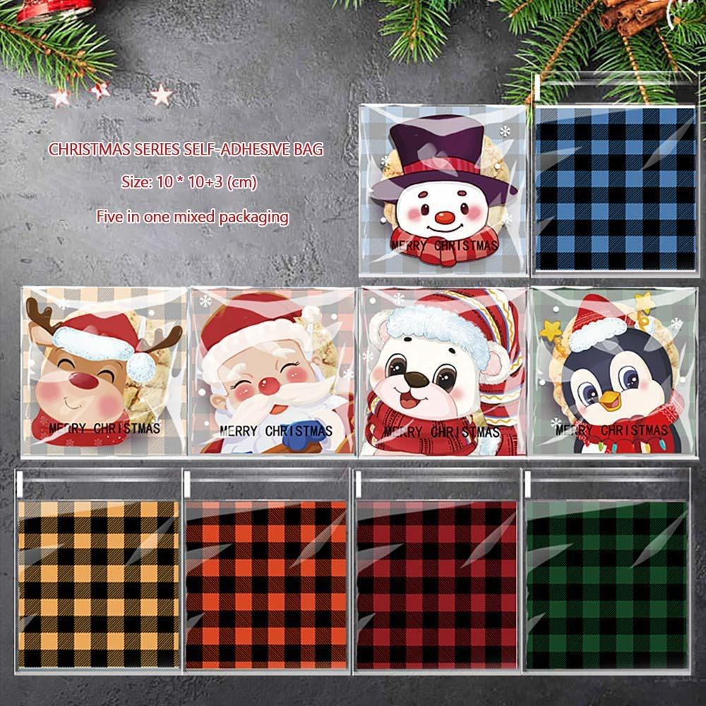 Mixed Pattern OPP 7*7+3cm Christmas Birthday Bags New Snack Packaging Pouch  Party Supplies