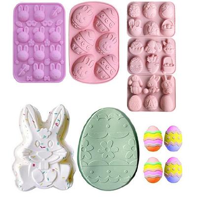 Panier Lapin Œuf de Pâques Moule en Silicone Forme de Lapin Outils de Décoration de Gâteau Ustensiles de Cuisson en Silicone Pour Fête de Pâques Pâtisserie Maison