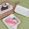 50Pcs Thickened Cake Tableware Square Fruit Plate New Paper Plates  Picnic Birthday Party