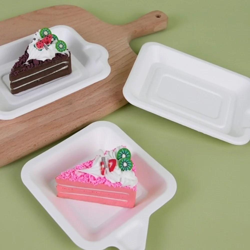 50Pcs Square Cake Tableware Thickened Fruit Plate New Paper Plates Picnic Birthday Party