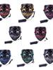 Black Ghost LED Sound-Control Mask - Luminous V Shape Halloween Prop