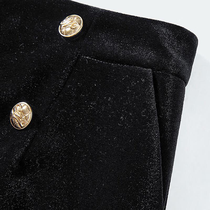 Women's Retro High-Waist A-Line Wide-Leg Shorts with Metal Buttons