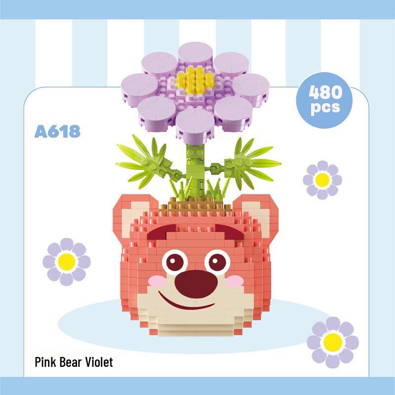 Bionic Eternal Flower Building Blocks: Sunflower and Rose Assembly Toy for Children