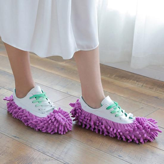 2 Pairs Lazy Shoe Cover Strong Dust Absorption Easy To Carry Elastic Wear-Resistant Foot Mops Floor Cleaning Tool