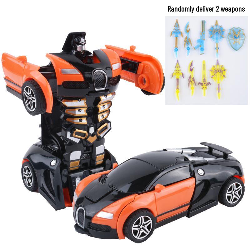 Children's Deformation Toy Car - One-Key Inertia Impact Puzzle Vehicle