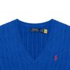 Polo Ralph Lauren Solid Color Cable Knit V-Neck Sweater Women sweater Royal-Blue 211891641-006
