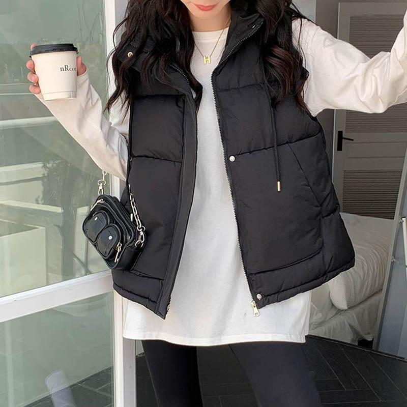 Plus Size Down Vest for Women Winter Thickened Windbreaker Sleeveless Coat Waterproof Tops Vest Jacket