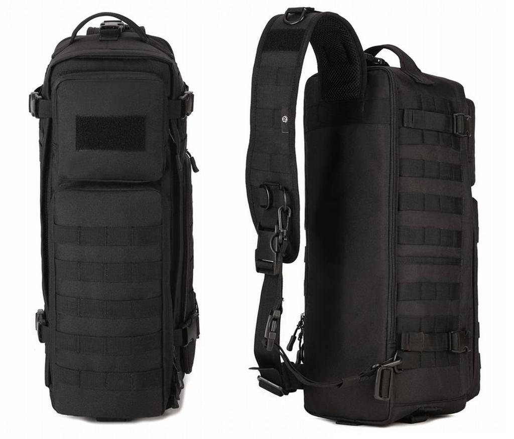 PHOENIX IKKI Airborne Troops Chest Large Wide Mouth Available In 5 Crossbody Black Pack, Capacity, Opening, Reversible, Waterproof, Colors,