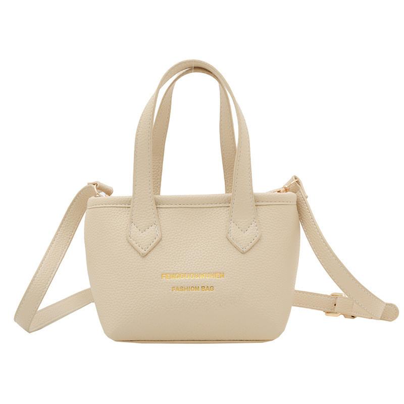 Girls Basket Fashion Bag Minimalist Solid Color Toddler Handheld Bag Bucket