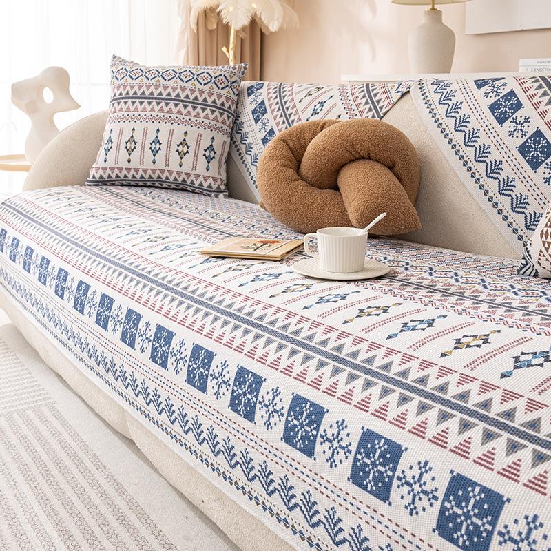 Cotton and Linen Sofa Cushions For Seasons Anti-Slip and Stain-Resistant Seat Pads  Model Linen and Coarse Fabric Sofa Cover