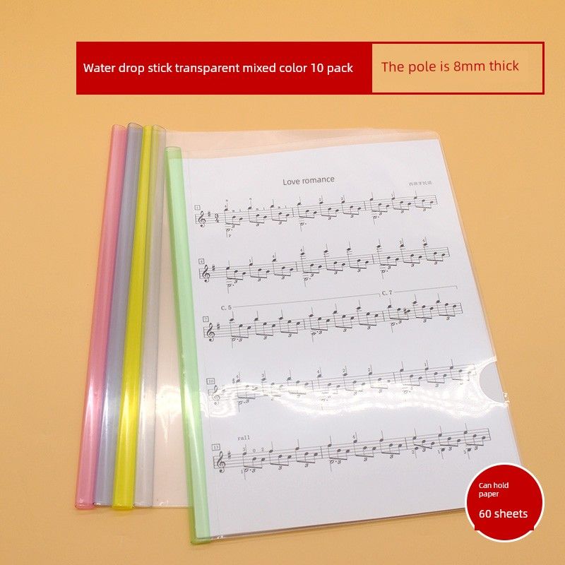 Thickened Slide Grip Report Cover A4 Bar File Folder Book Cover Transparent Folder Insert File Info Booklet Large Capacity