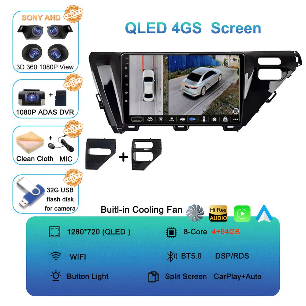 For Toyota Camry 8 XV 70 2017 2018 2019 2020 Android 14 Car Stereo Radio Navigation GPS Multimedia Player Headunit