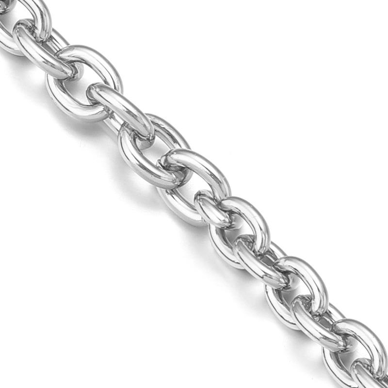 

5yards/roll O-shaped Aluminum Chain Metal Chain For DIY Jewelry Making Clothing Bag Necklaces Bracelets Accessories Supplies 6.5x4.5mm серебряный