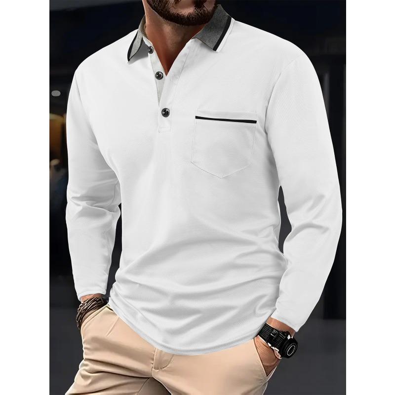 Весенняя классическая дышащая быстросохнущая рубашка-поло с длинным рукавом на молнии мужская для гольфа футболка S