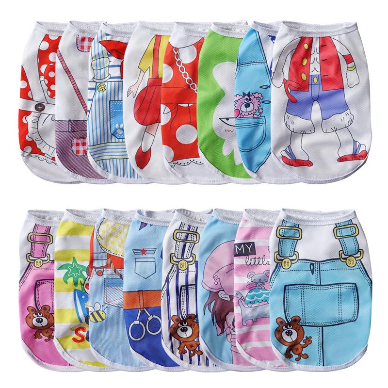 Cartoon Print Mesh Breathable Pet Vest for Dogs & Cats - Spring/Summer Collection