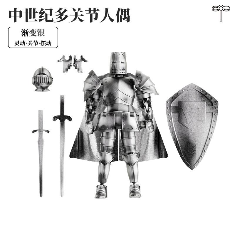 Multi-Jointed Medieval Soldier Model Movable Joint Knight Hinge Action Figure Rotatable Joint Knights Armored 3d Action Figure