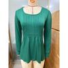 Fall Winter New Women's Solid Color Crew Neck Striped Loose Long Sleeve T-shirt Top, Leisure Leisure Foreign Trade for Europe America