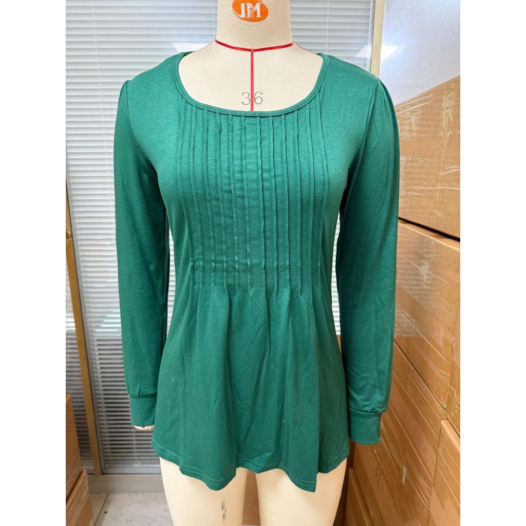 Fall Winter New Women's Solid Color Crew Neck Striped Loose Long Sleeve T-shirt Top, Leisure Leisure Foreign Trade for Europe America