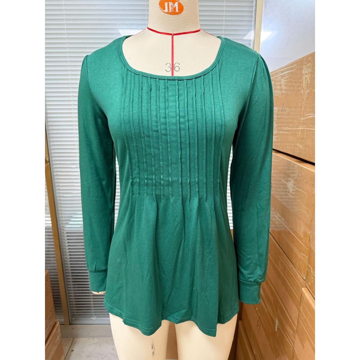 

Fall Winter New Women s Solid Color Crew Neck Striped Loose Long Sleeve T-shirt Top, Amazon Cross-border Foreign Trade for Europe America XXL