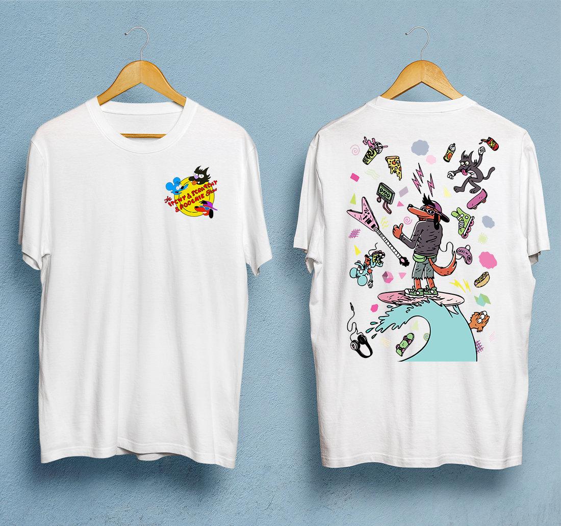 

Itchy and Scratchy and Poochie Show TShirt Summer Mens and Womens Loose and Breathable Tshirt Top S