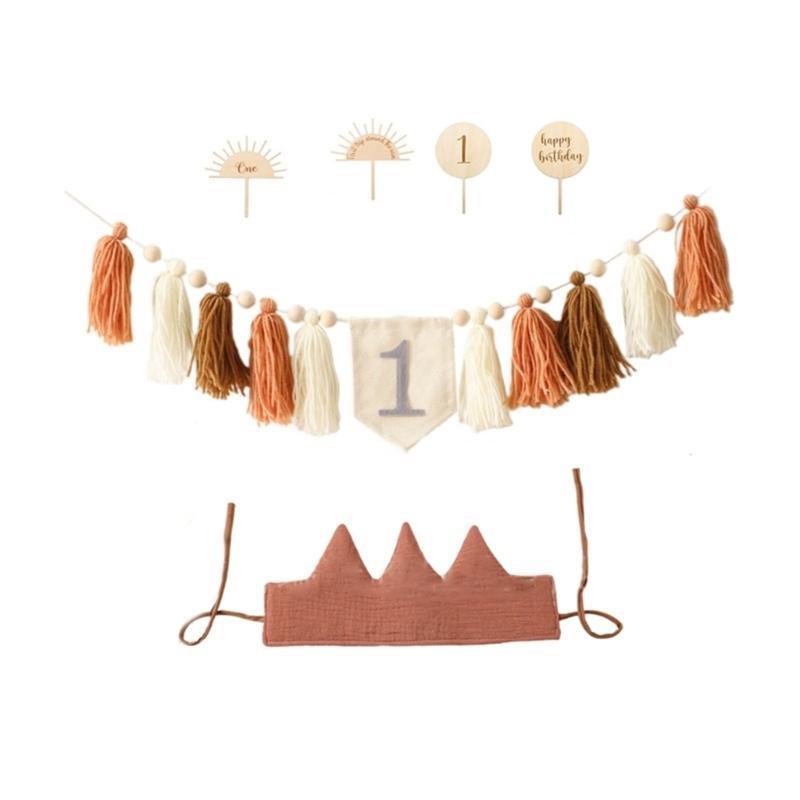 Happy Birthday Banner, Kids Monthly Picture Props for Boys Girls Party Decor
