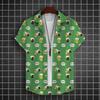 Men's Summer Short Sleeve Hawaiian Shirt Beach Holiday Print Shirt Top 100% Polyester Men's Beer Print Short Sleeve Shirt