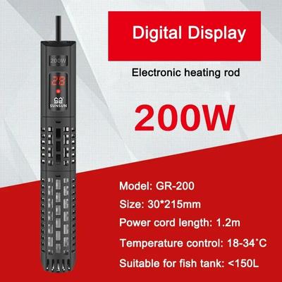 200W Ponorné ohrievače Aquario Ohrievač do akvária Aquecedor Pre akvárium Kremeňové sklo LCD displej 220V Digitálna vyhrievacia tyč