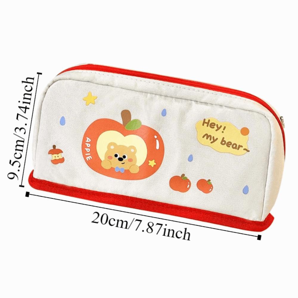 INS Pencil Storage Bag Can Stand Zipper Stationery Case Multi-layer Stationery Bag  Back To School