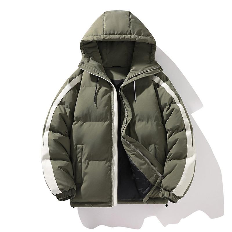 Trendy and fashionable couple cotton-padded clothes for men and women, loose trendy brand warm and thickened hooded cotton-padded jackets for men