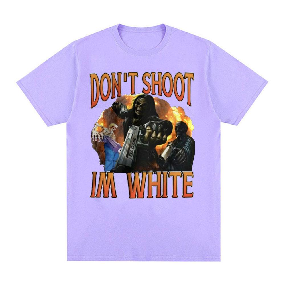 Vtipné Nestřílejte Jsem Bílý Meme Grafická Pánská Ležérní Humor Krátký Rukáv Tričko Unisex Vintage Móda Gotické Tričko