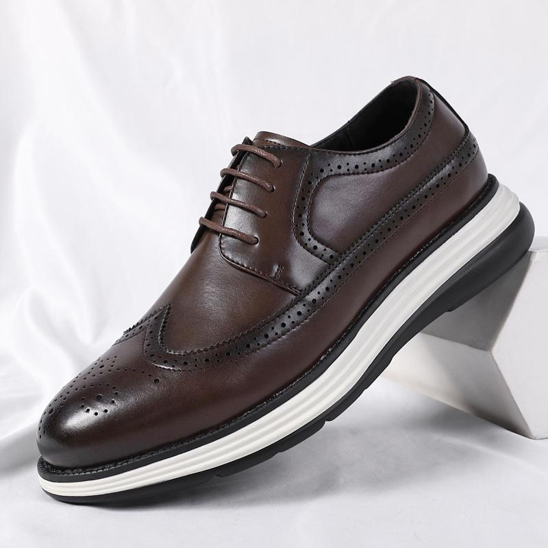 Fashion Shoes Cswo01 Men's High End British Style Office Business Dress Shoes Casual Leather Thick Soled Simple Walking Shoes Fashion Oxford Shoes Cm