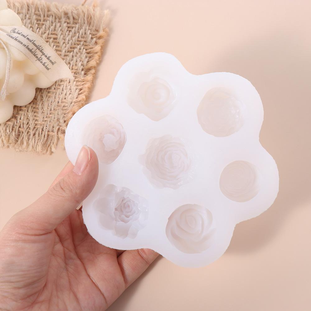 Rose Flower 7 In 1 Flower Silicone Mold Peony Soap Mould Craft Supplies Candle Mold  Home Decor