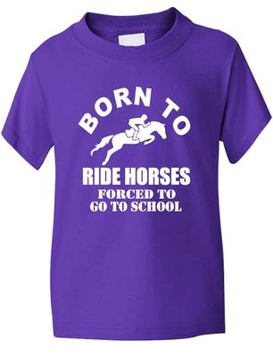 Born To Ride Horses Pony Riding Birthday Present Funny Kids T Shirt Age 1-13
