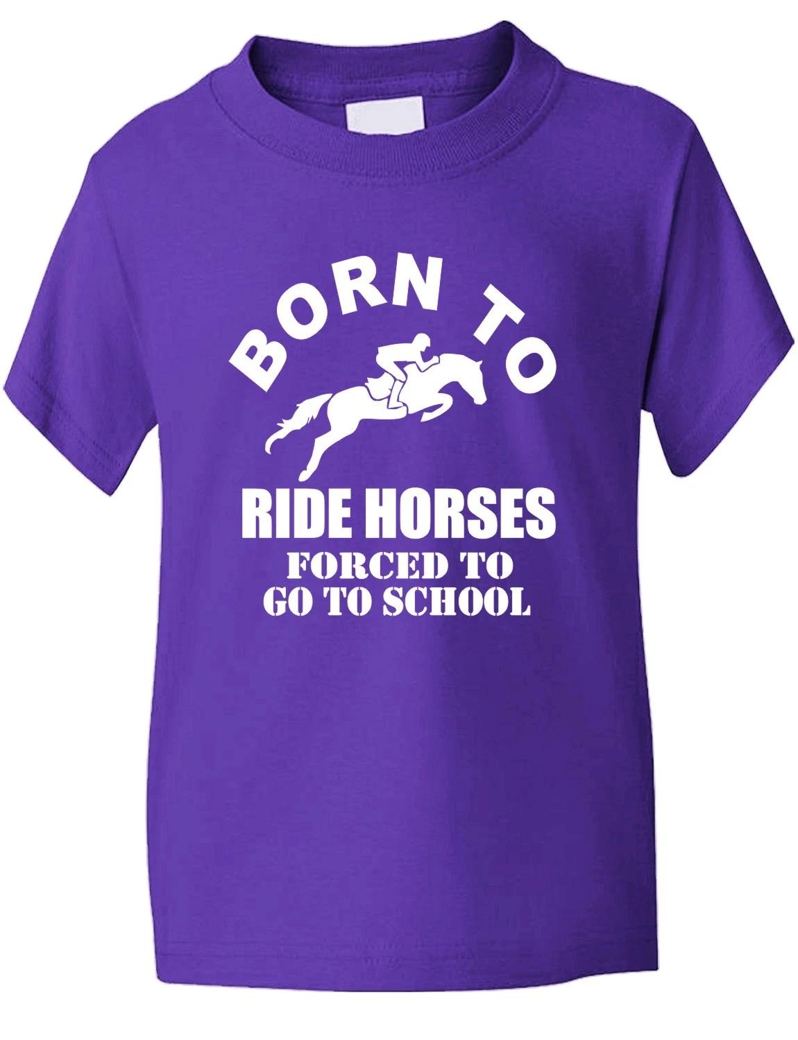 Born to Ride Horses Pony Riding Birthday Present Funny Kids T shirt Age 1-13 S