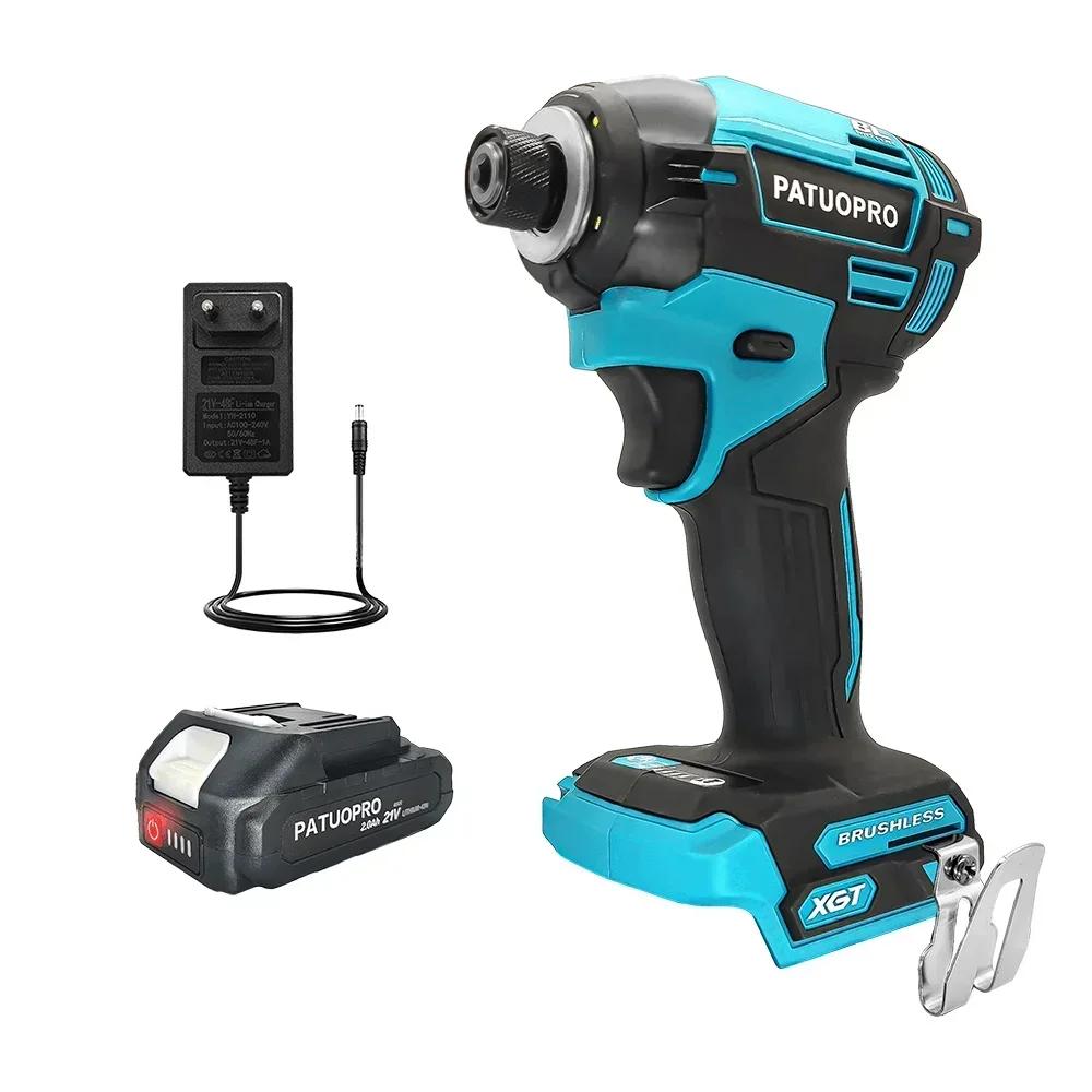 1/4 inch Brushless Electric Impact Screwdriver 4-Speed Cordless Compact Screwdriver Handheld Power Tool For Makita 18V Battery