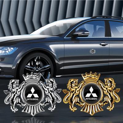 3D Metall Löwenkrone Emblem für Pajero Outlander ASX Eclipse Cross Delica L200 - Chrom Kofferraumplakette Aufkleber