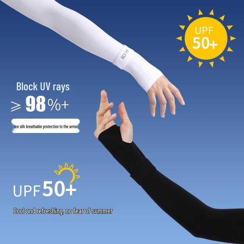 Unisex Ice Silk UV Protection Arm Sleeves & Elbow Support for Cycling