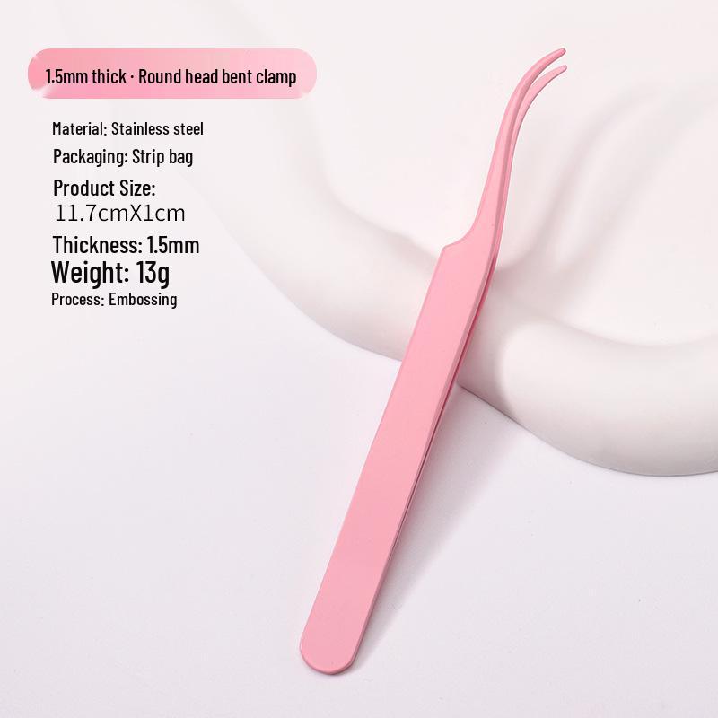 Round Head Dolphin Eyelash Curler & Tweezers - Beauty Tools for False Eyelash Application