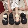One-word Clip Set Toe Lazy Cool Slippers New Fashion Foot Versatile Outer Wear Thick Soles 2025 Summer French Women