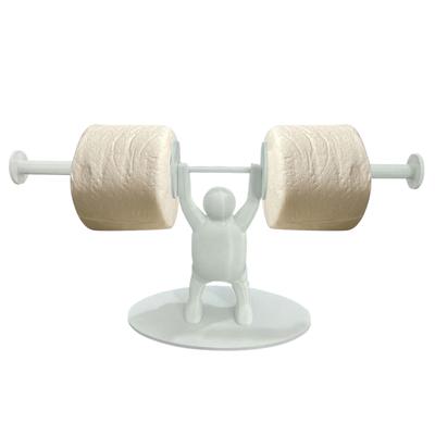 Funny Weightlifter Toilet Roll Holder, 3D Printed Toilet Paper Holder Funny Stand Weightlifter Holding Toilet Paper Roll Holder For Bathroom Decor
