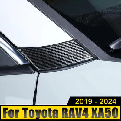 ABS Auto A Sloupek Zrcátko Dveří Okenní Sklo Samolepky Kryt Přední Boční Lišty Pro Toyota RAV4 XA50 2019 2020 2021 2022 2023 2024