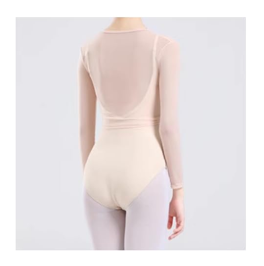 ProDance Ballet Top, Adult, Mesh, Long Sleeves, Twisted Chest, Long Sleeves, Ballet Dance Top, Warmer, Warm, Ballet Supplies, Affordable, PT014MA (Ora