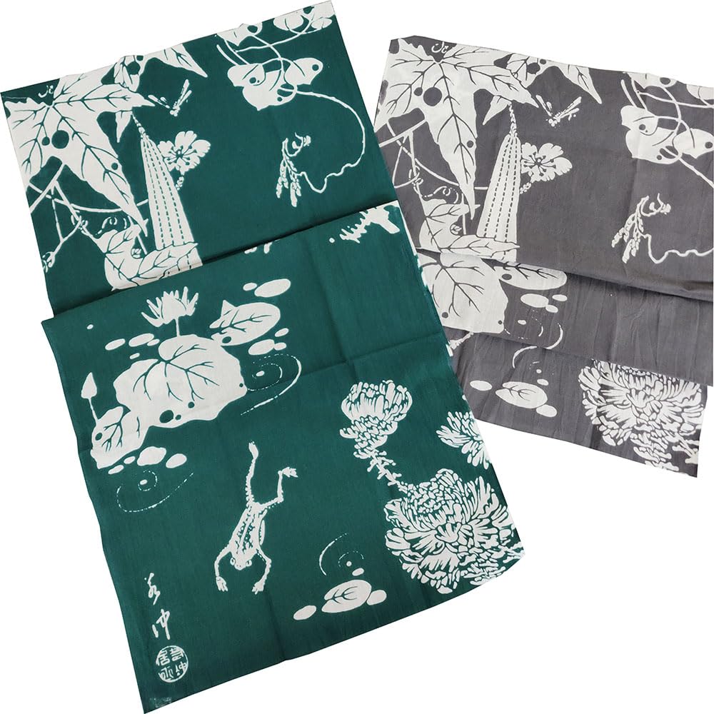 Geisodo Tenugui by Genpo (Tenugui) Jakuchu, Yaoka, Green, T-10