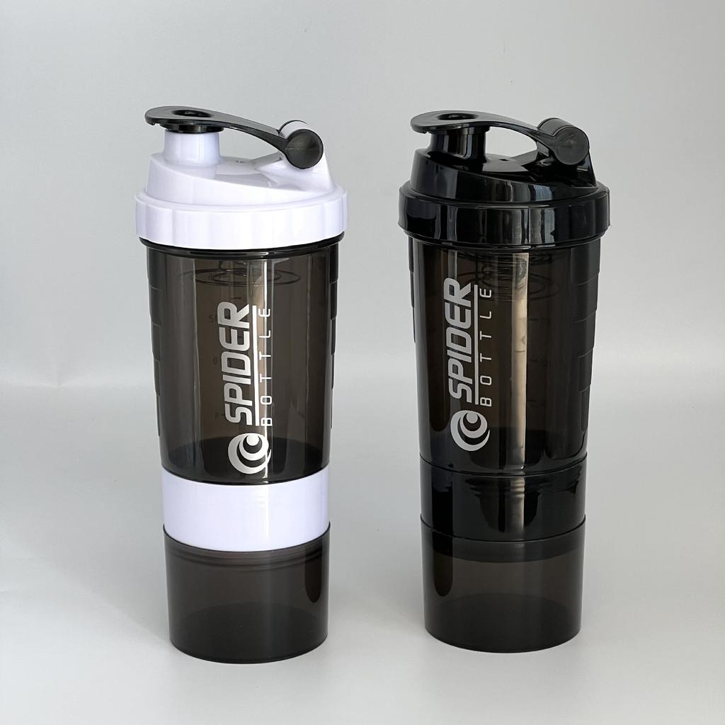 500ml Protein Powder Shaker Bottle Sports Water Cup Portable High Capacity Drinking Container with Powder Case Plastic Blender